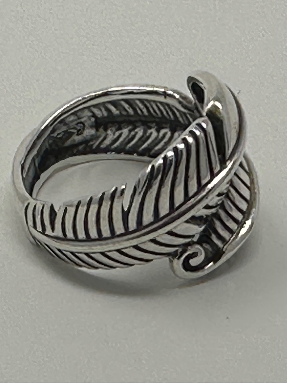 American west - Sterling Silver Feather Wrap Ring - Size 7